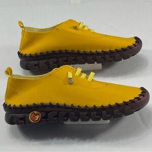 Oyedens Yellow Fashion Sneakers Casual Faux Leather Canvas Shoes Women’s Size:37